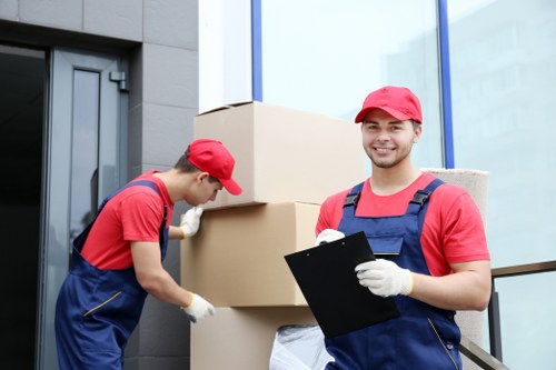 Professional office removal team handling furniture and equipment in Edgware