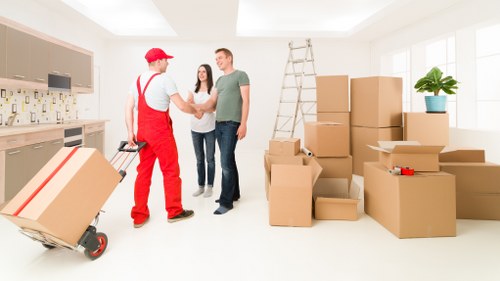 Professional movers handling office relocation services in Edgware