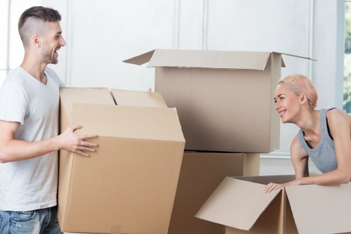 Careful packing materials and moving supplies for a house move
