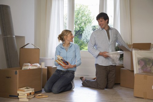 Loading furniture into a hired removal truck